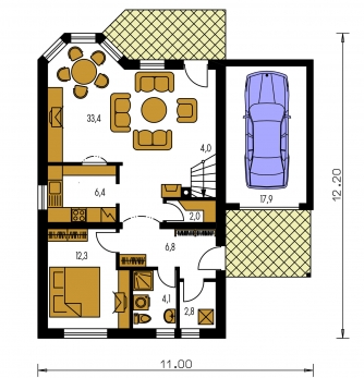 Mirror image | Floor plan of ground floor - PREMIER 92